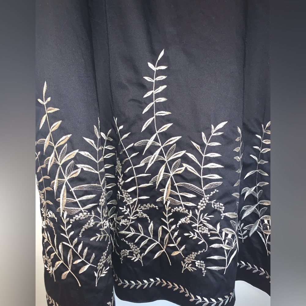 Ann Taylor Navy Ruched Embroidered Sundress Size 12 - Picture 5 of 7